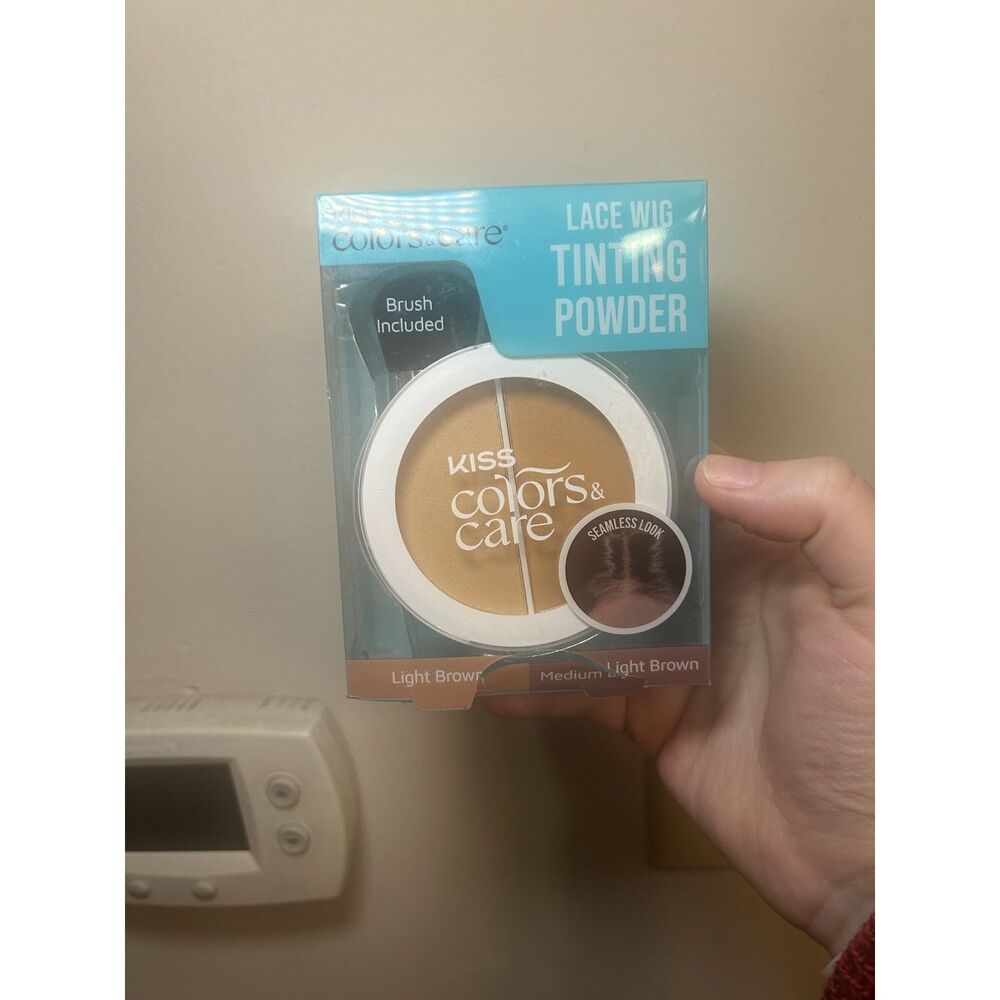 KISS Colors & Care Lace Wig Tinting Powder Light Brown / Medium Light Brown NIB